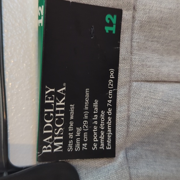 NWT Badgley Mischka, Grey Stretch Trouser, Size 12 - Picture 3 of 5